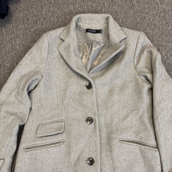 Lauren Ralph Lauren "BLACK LABEL" 10 Reefer Coat LR2523 Wool Blend - Picture 2 of 13